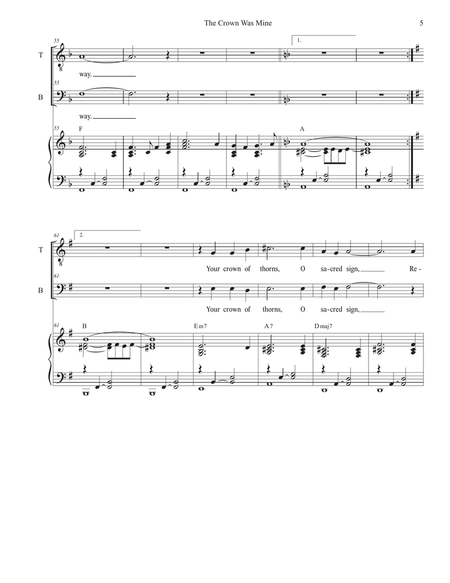 The Crown Was Mine (2-part choir - (TB) TB scores gallery preview page 5