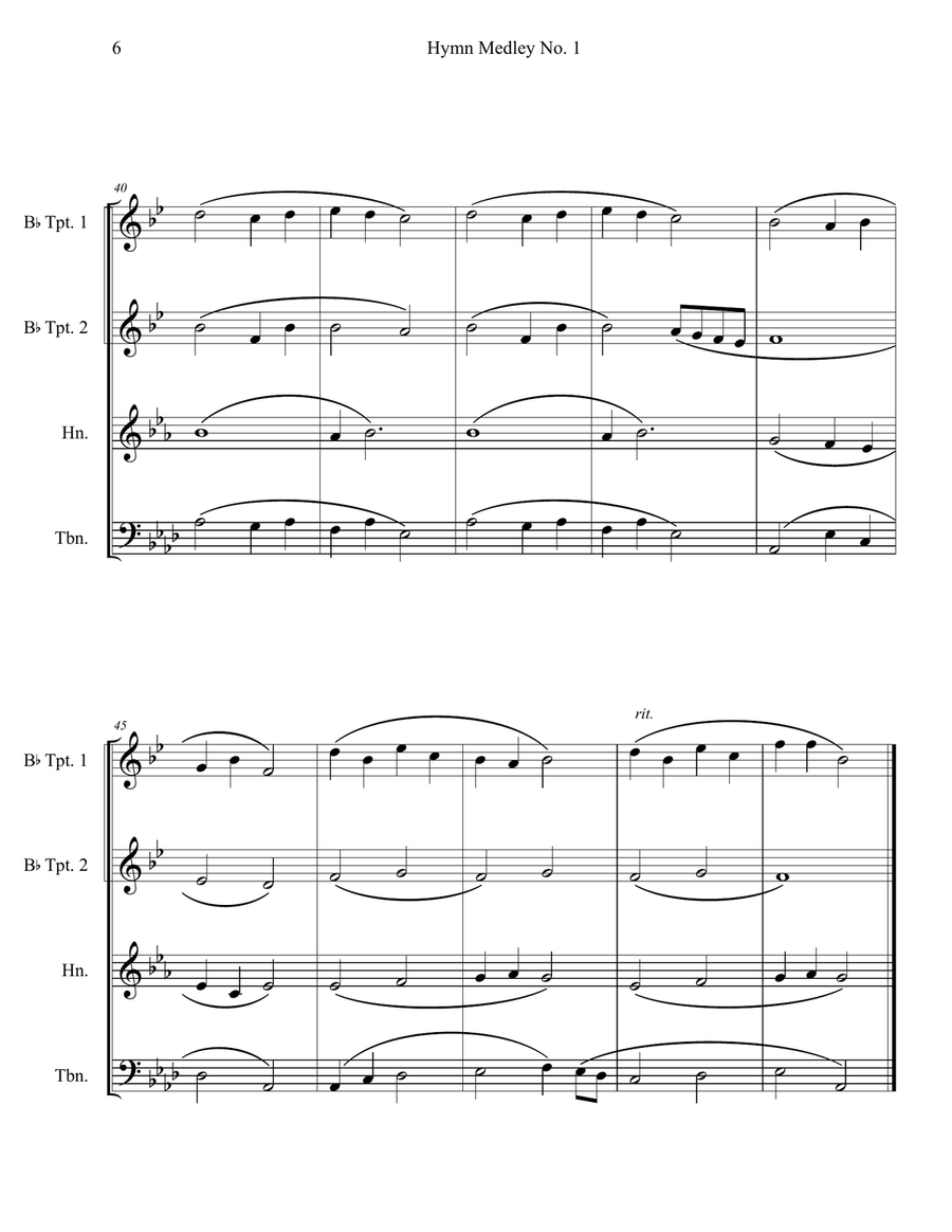 Hymn Medley No. 1 (Brass Quartet) Brass Quartet scores gallery preview page 6