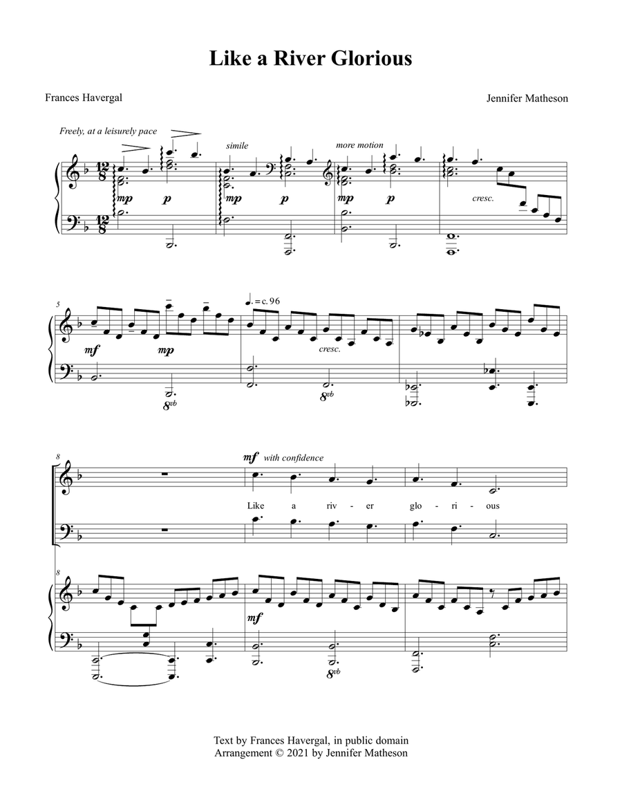 Like a River Glorious Like a River Glorious 4-Part scores gallery preview page 1