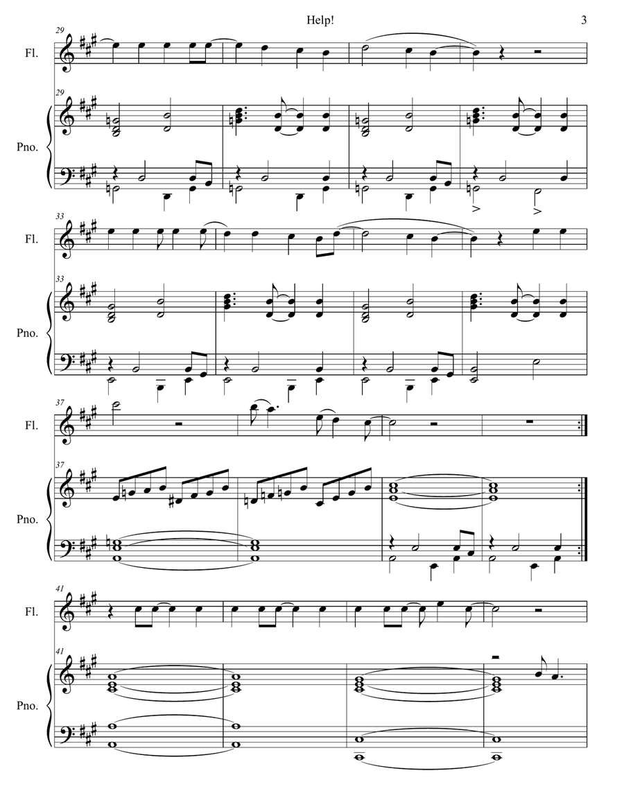 Help! Help! Flute Solo scores gallery preview page 4