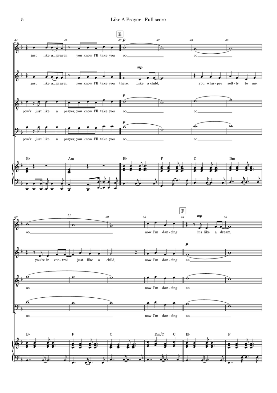 Like A Prayer Like A Prayer 4-Part scores gallery preview page 5
