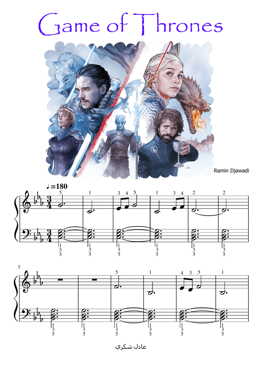 Game of Thrones Easy Piano scores gallery preview page 1