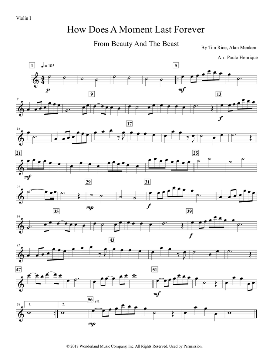 How Does A Moment Last Forever String Orchestra scores gallery preview page 5