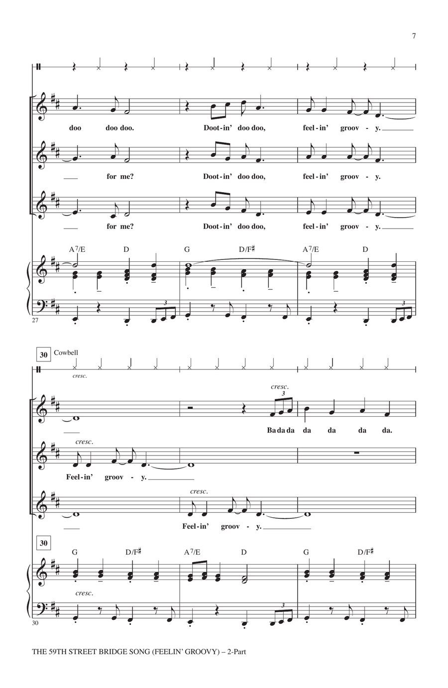 The 59th Street Bridge Song (Feelin' Groovy) (arr. Roger Emerson) 2-Part scores gallery preview page 5