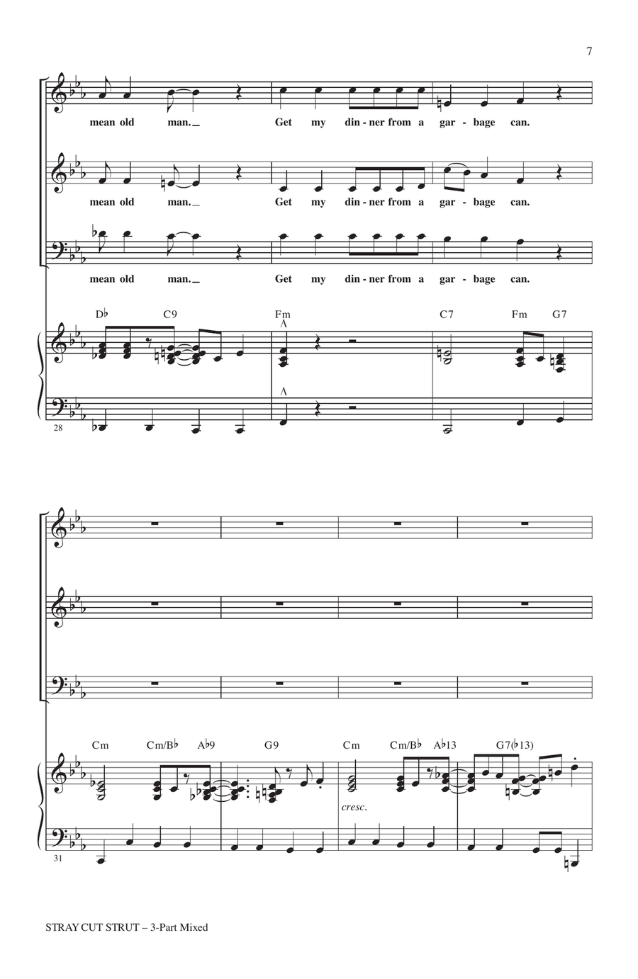 Stray Cat Strut (arr. Kirby Shaw) 3-Part scores gallery preview page 5