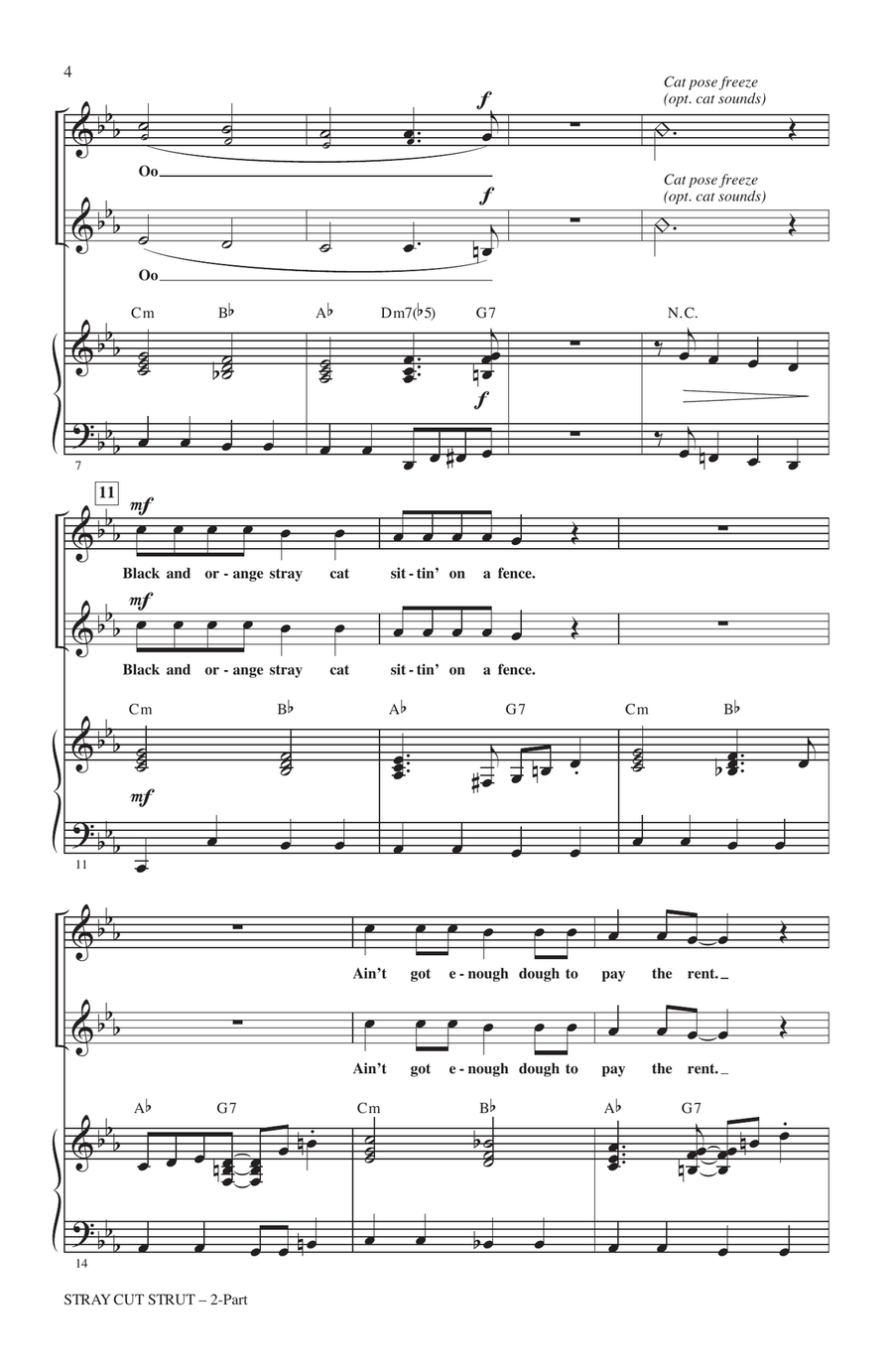 Stray Cat Strut (arr. Kirby Shaw) 2-Part scores gallery preview page 2