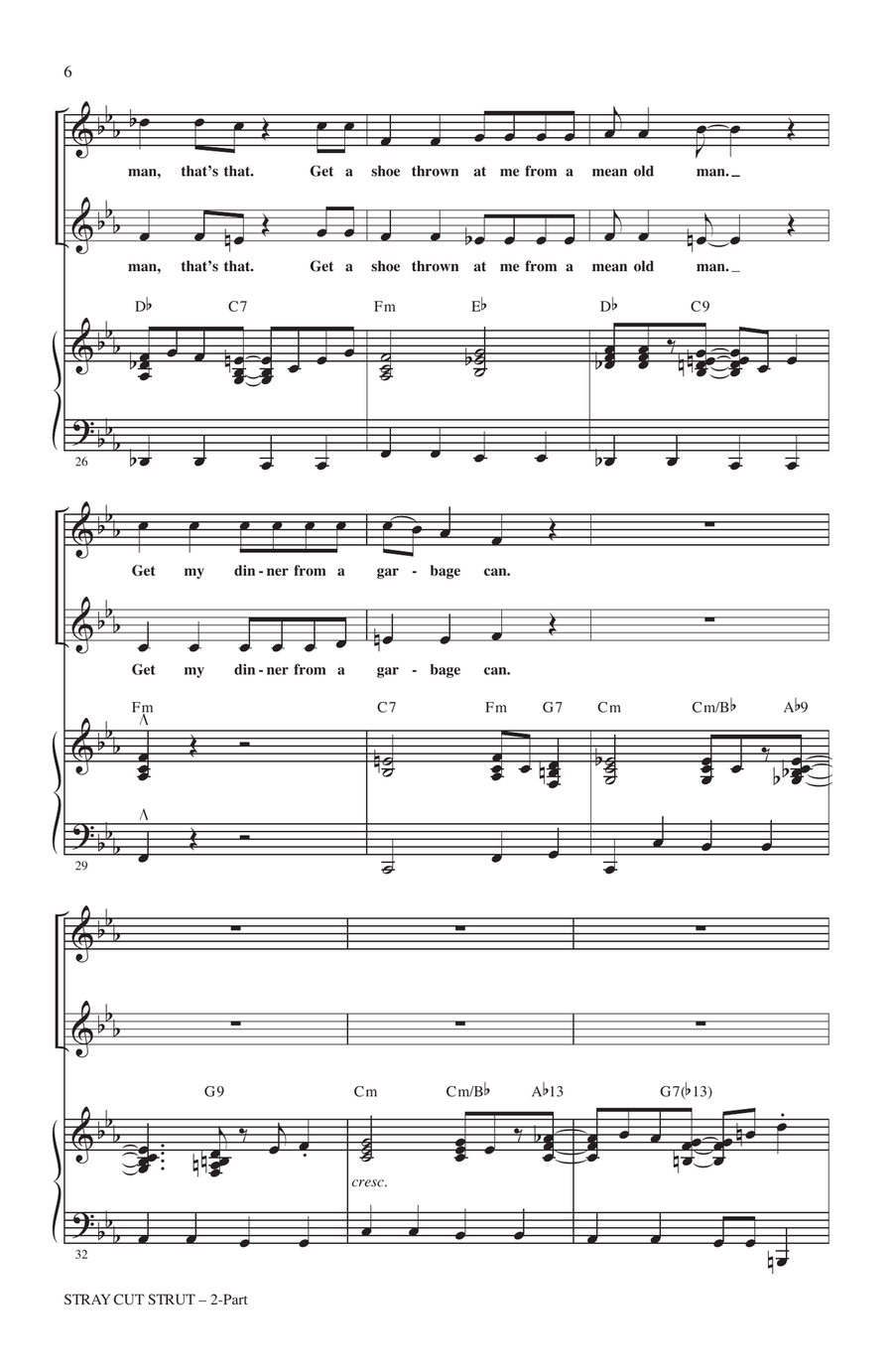 Stray Cat Strut (arr. Kirby Shaw) 2-Part scores gallery preview page 4