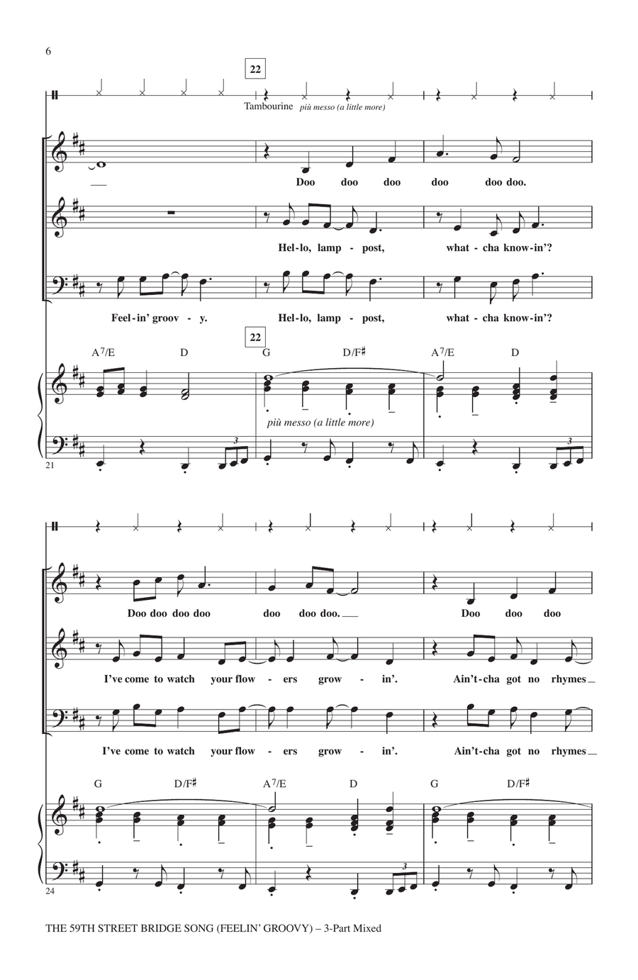 The 59th Street Bridge Song (Feelin' Groovy) (arr. Roger Emerson) 3-Part scores gallery preview page 4