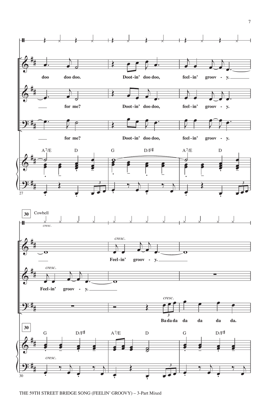 The 59th Street Bridge Song (Feelin' Groovy) (arr. Roger Emerson) 3-Part scores gallery preview page 5