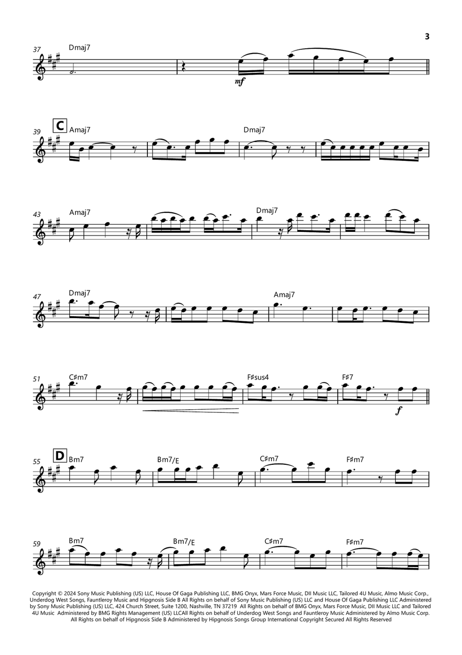 Die With A Smile Die With A Smile Flute Solo scores gallery preview page 3