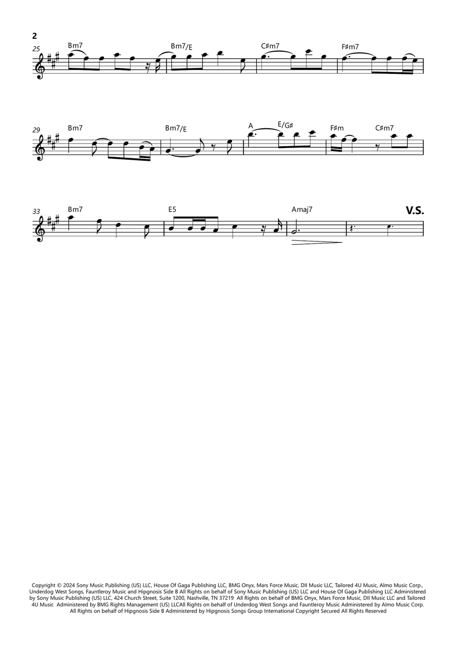 Die With A Smile Die With A Smile Oboe Solo scores gallery preview page 2