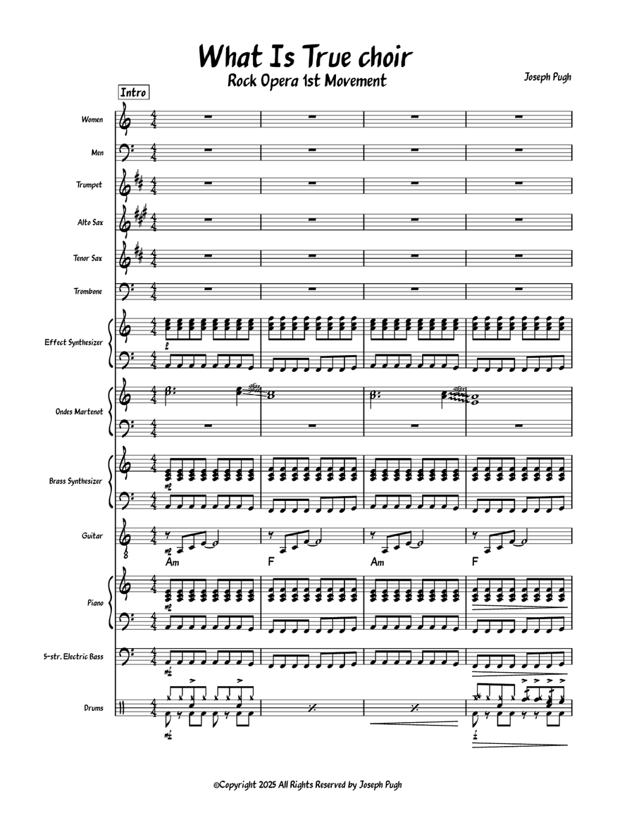What Is True 1st Movement Rock Opera 4-Part scores gallery preview page 1