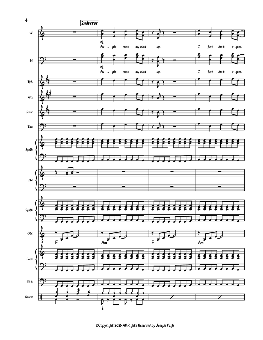 What Is True 1st Movement Rock Opera 4-Part scores gallery preview page 4