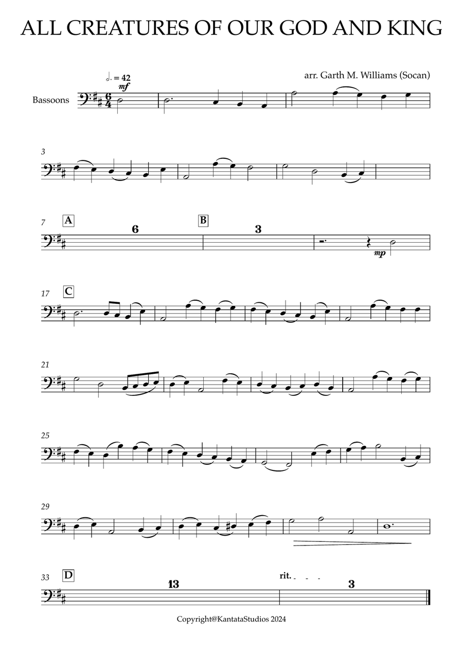 ALL CREATURES OF OUR GOD AND KING FOR FULL ORCHESTRA Full Orchestra scores gallery preview page 1
