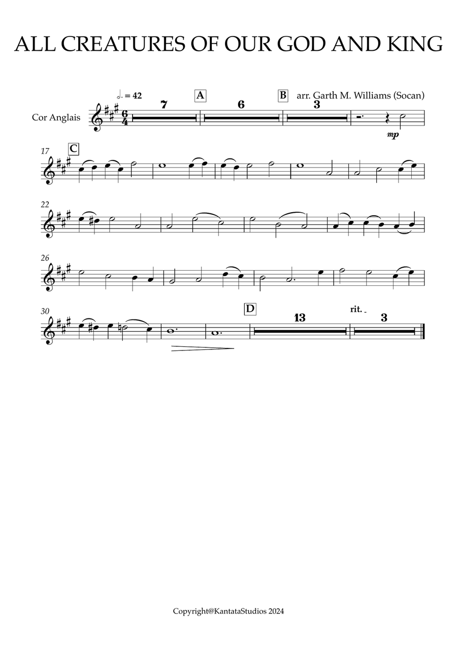 ALL CREATURES OF OUR GOD AND KING FOR FULL ORCHESTRA Full Orchestra scores gallery preview page 4