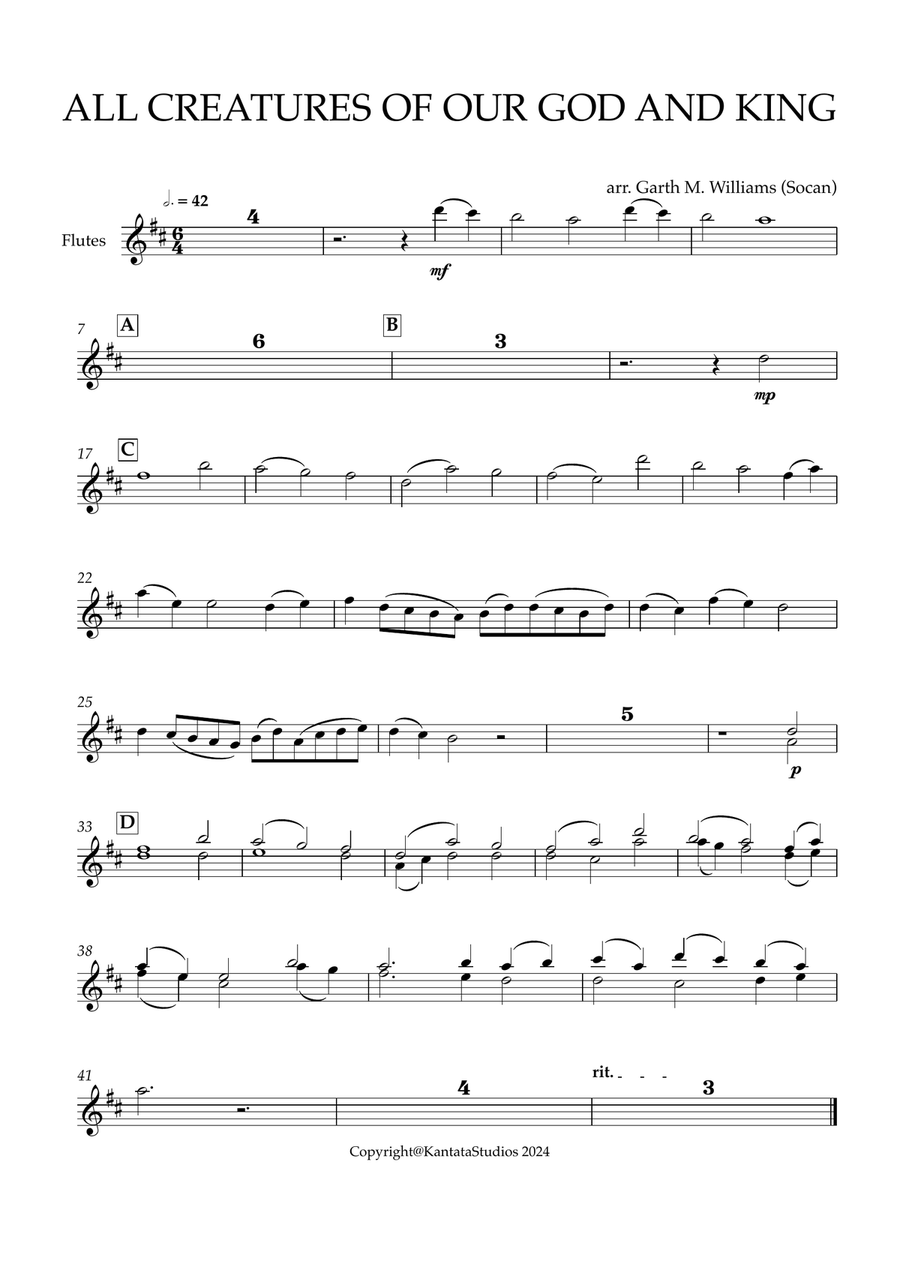 ALL CREATURES OF OUR GOD AND KING FOR FULL ORCHESTRA Full Orchestra scores gallery preview page 6