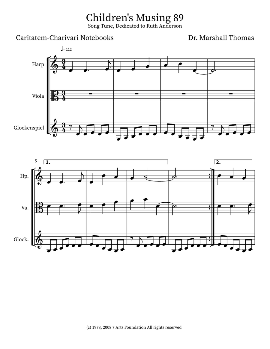 Children's Musing 89 Children's Musing 89 Small Ensemble scores gallery preview page 1