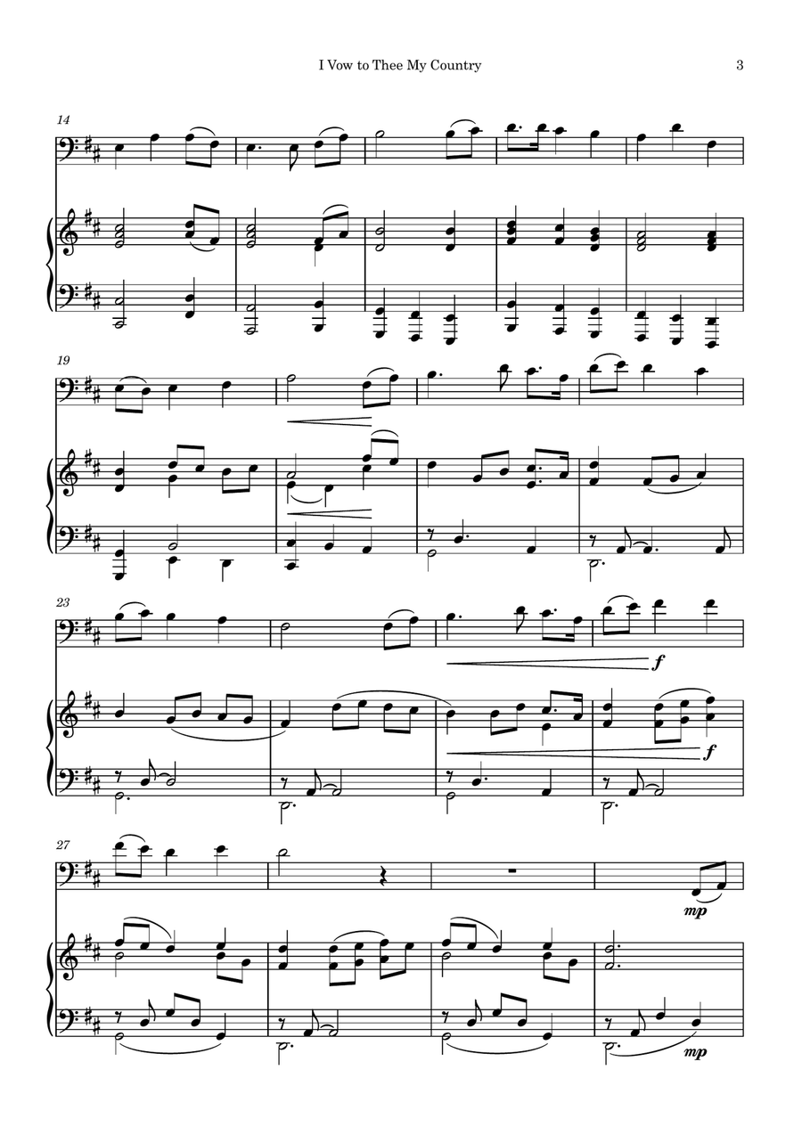 I Vow To Thee My Country I Vow To Thee My Country Chamber Music scores gallery preview page 3