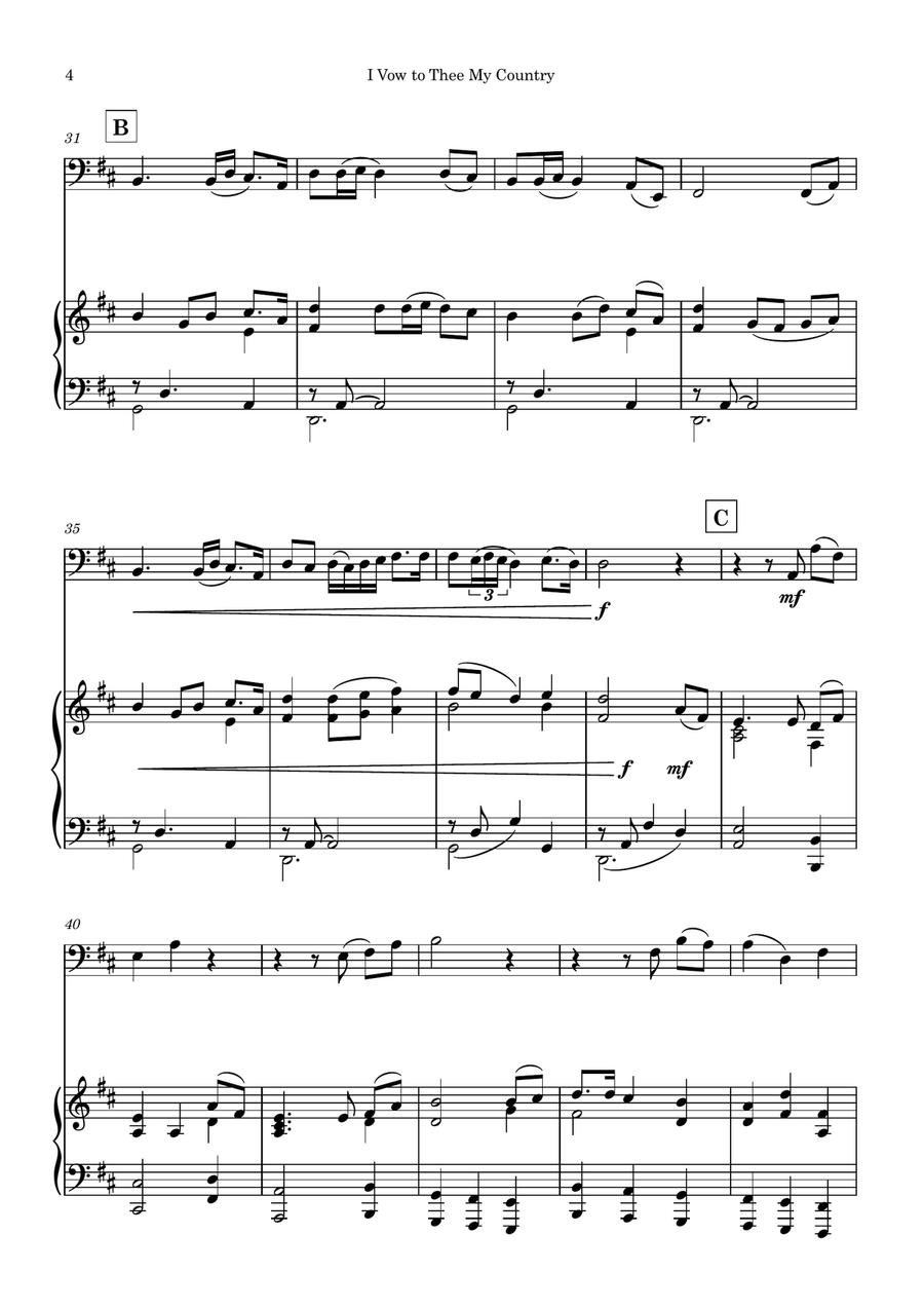 I Vow To Thee My Country I Vow To Thee My Country Chamber Music scores gallery preview page 4
