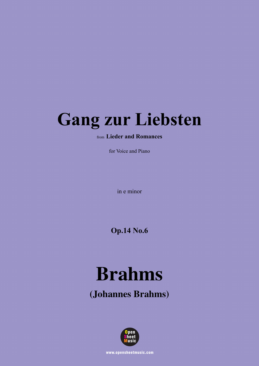 Brahms-Gang zur Liebsten,in e minor Piano, Vocal scores gallery preview page 1