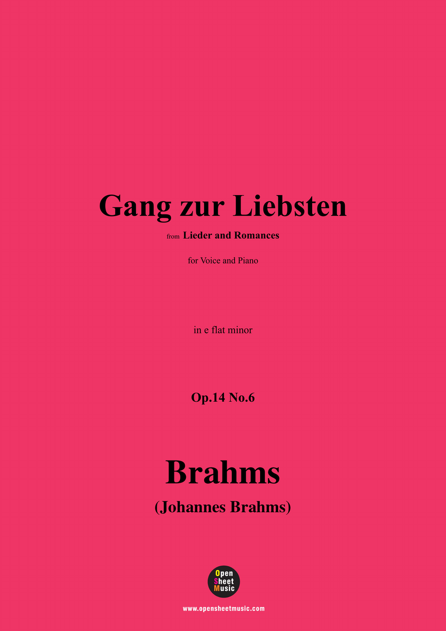 Brahms-Gang zur Liebsten,in e flat minor Piano, Vocal scores gallery preview page 1