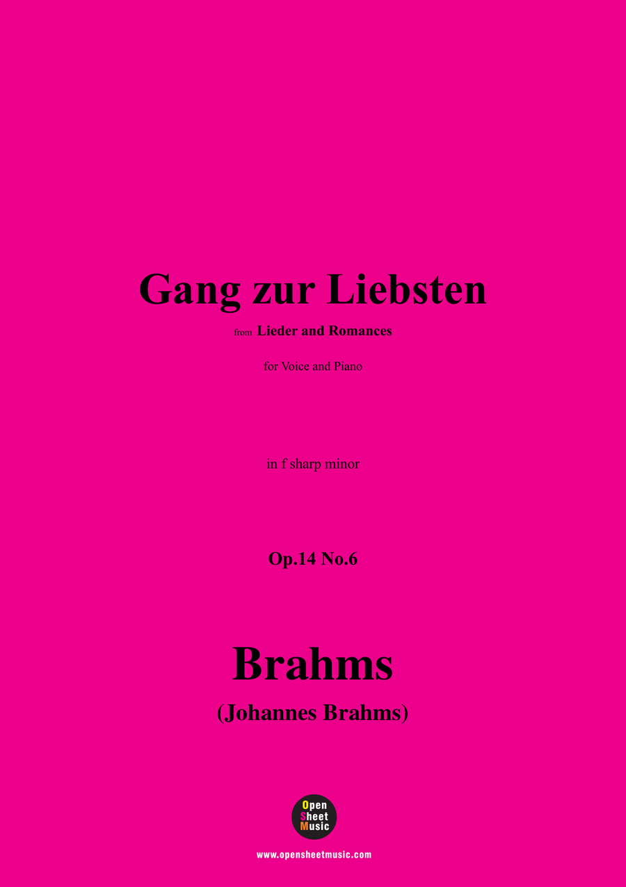 Brahms-Gang zur Liebsten,in f sharp minor Piano, Vocal scores gallery preview page 1
