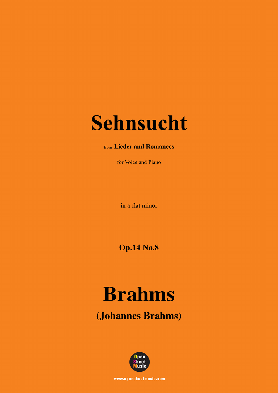 Brahms-Sehnsucht,in a flat minor Piano, Vocal scores gallery preview page 1
