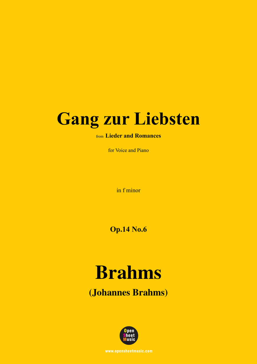 Brahms-Gang zur Liebsten,in f minor Piano, Vocal scores gallery preview page 1