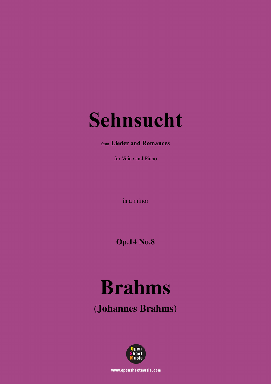 Brahms-Sehnsucht,in a minor Piano, Vocal scores gallery preview page 1
