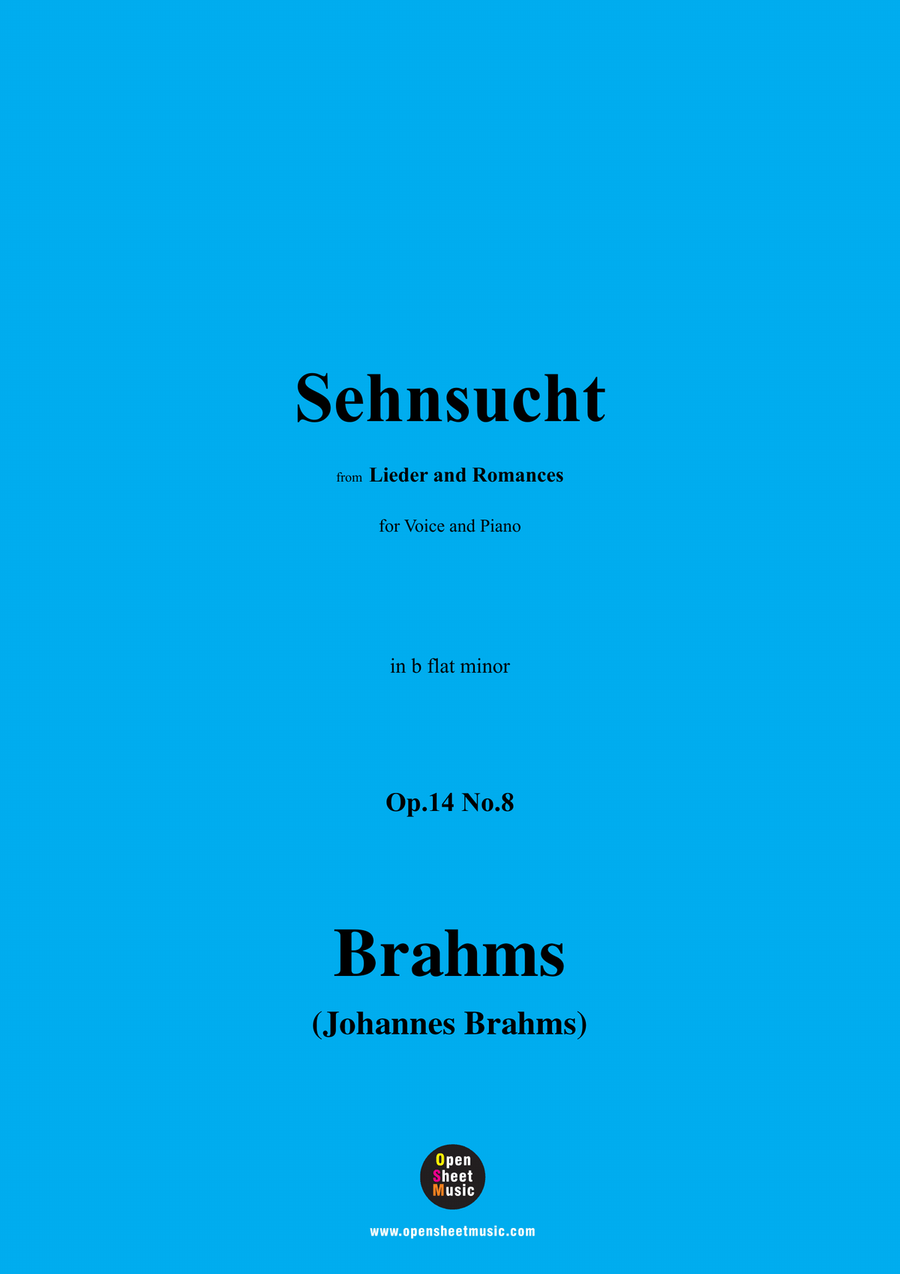 Brahms-Sehnsucht,in b flat minor Piano, Vocal scores gallery preview page 1