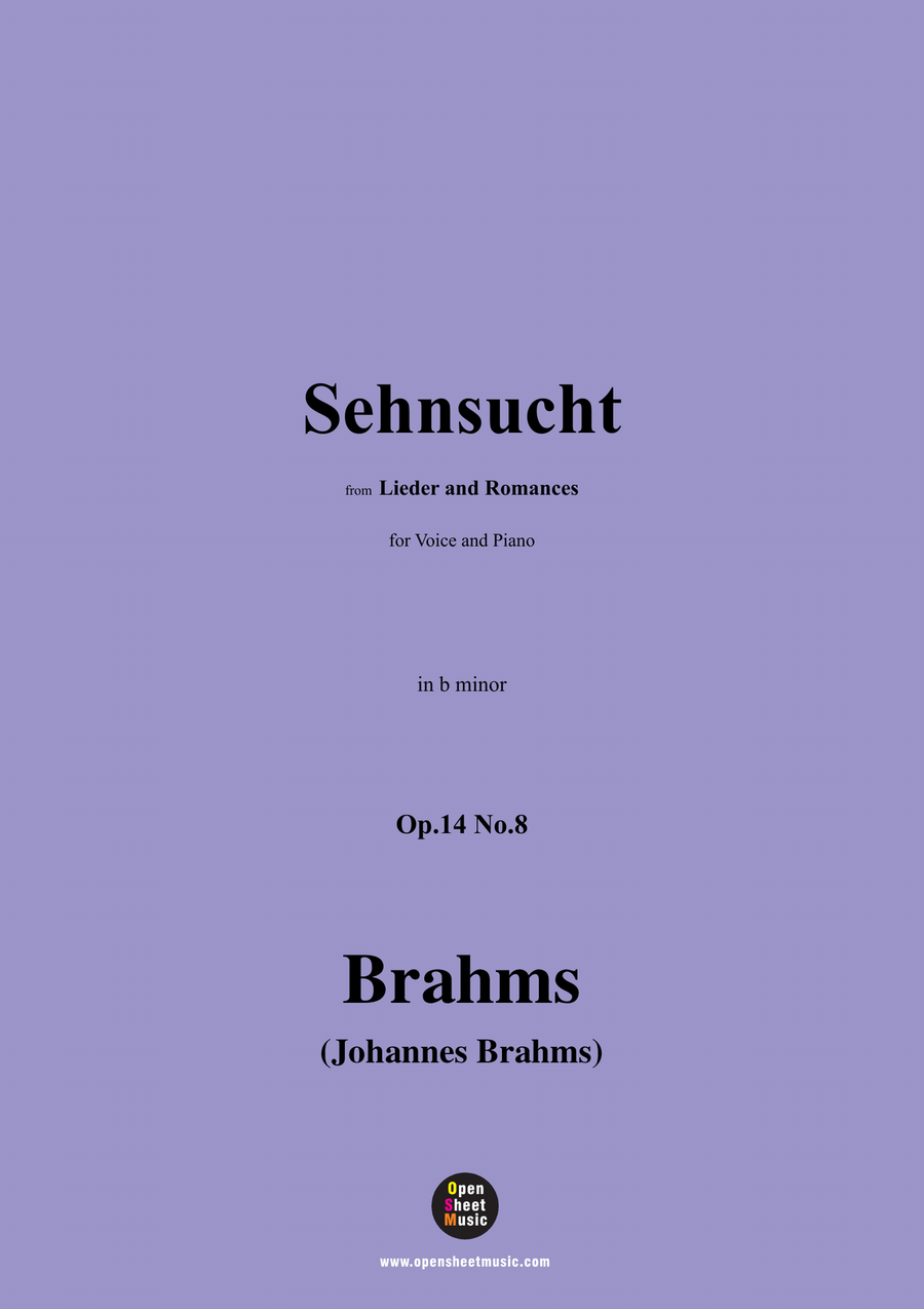 Brahms-Sehnsucht,in b minor Piano, Vocal scores gallery preview page 1