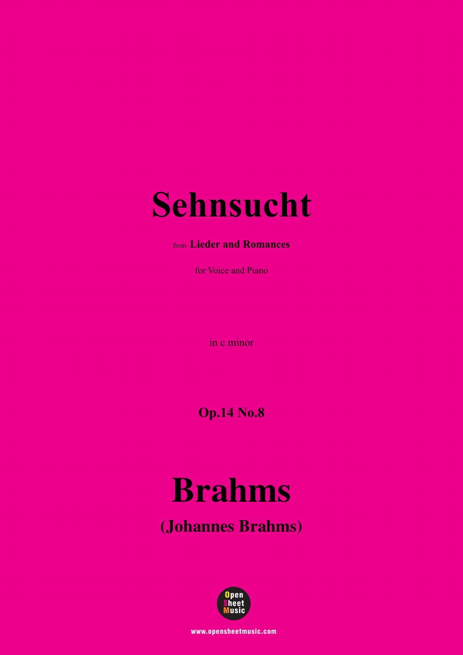 Brahms-Sehnsucht,in c minor Piano, Vocal scores gallery preview page 1