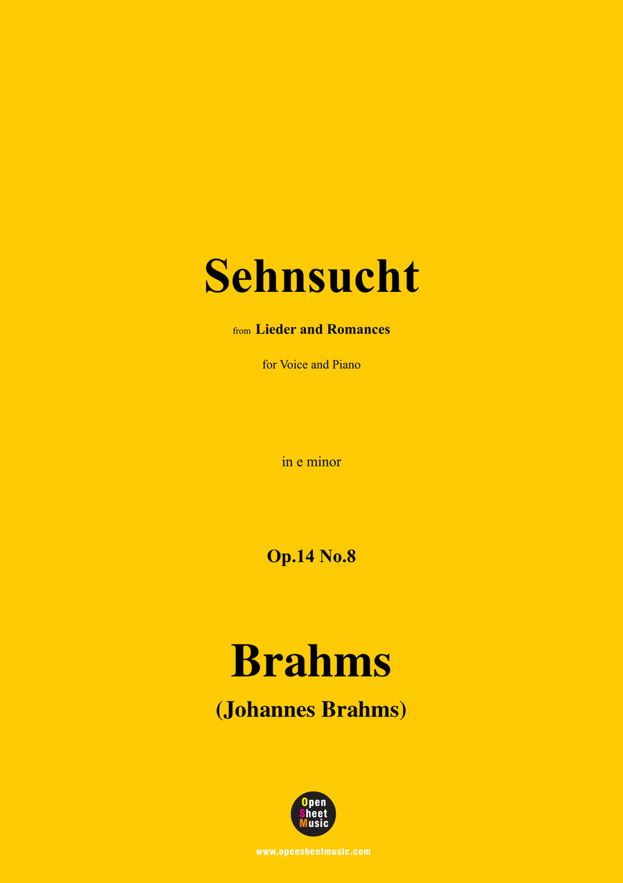 Brahms-Sehnsucht,in e minor Piano, Vocal scores gallery preview page 1