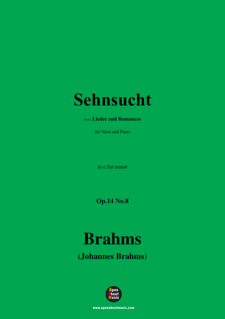Brahms-Sehnsucht,in e flat minor Piano, Vocal scores gallery preview page 1
