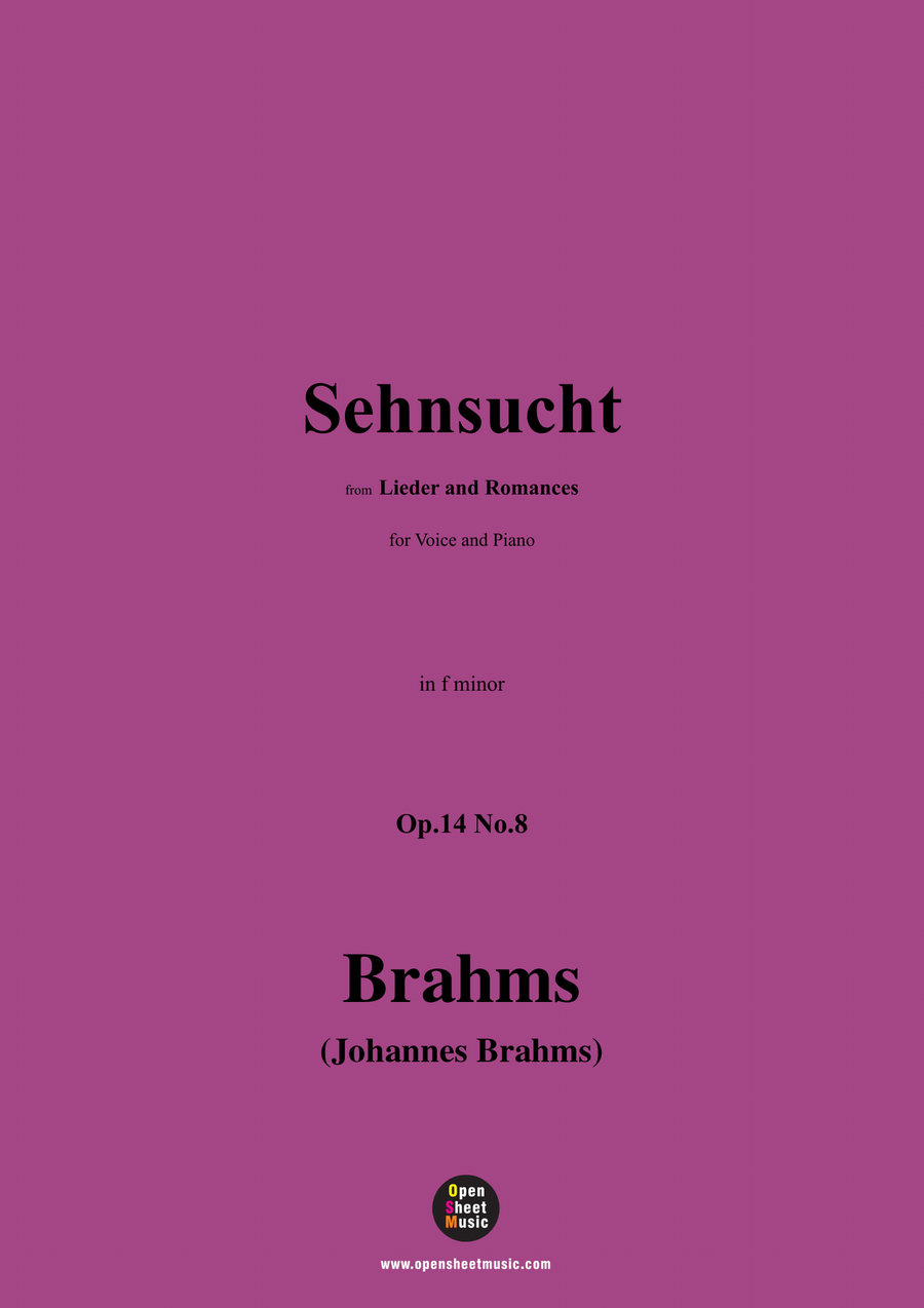Brahms-Sehnsucht,in f minor Piano, Vocal scores gallery preview page 1
