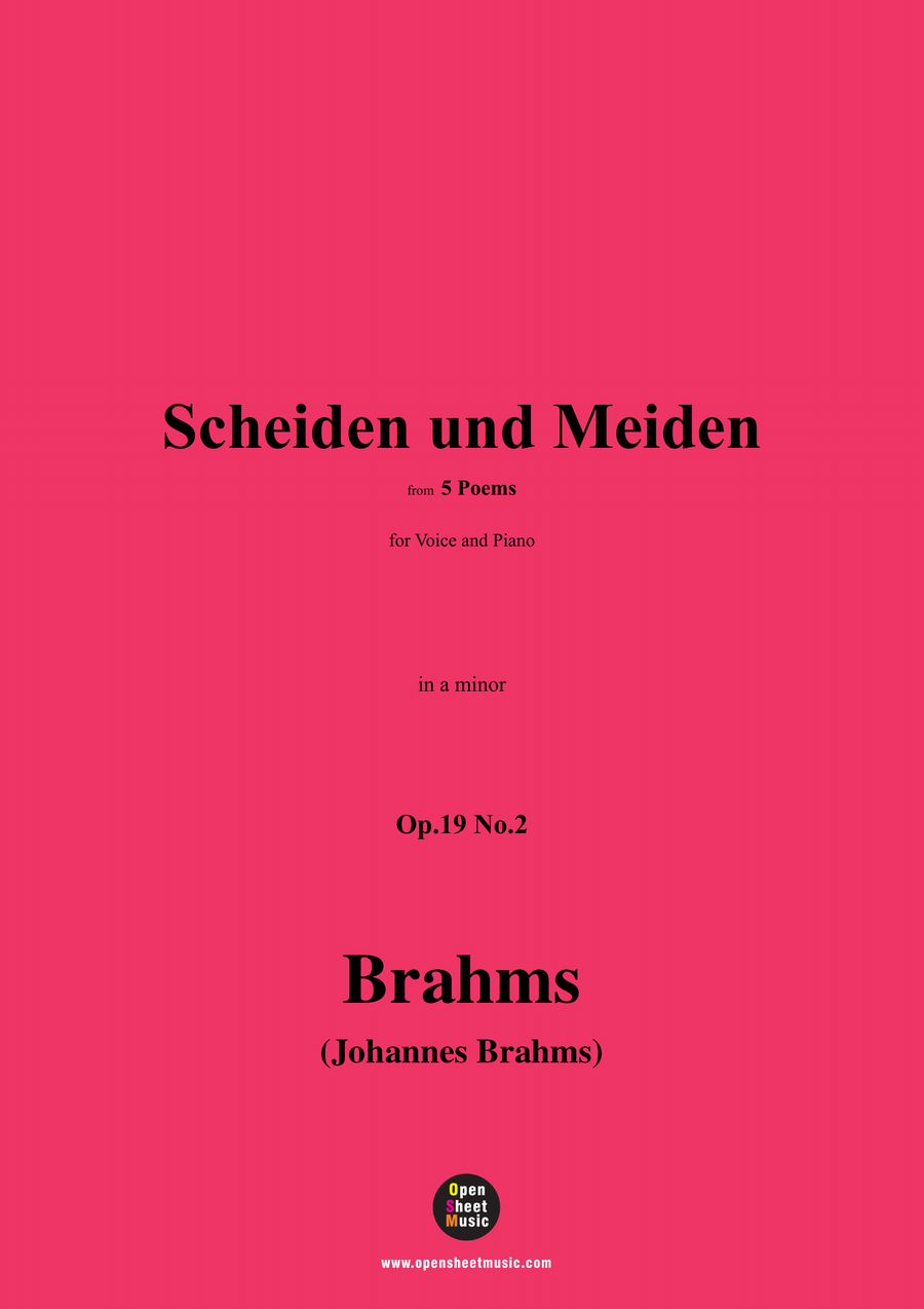 Brahms-Scheiden und Meiden,in a minor Piano, Vocal scores gallery preview page 1