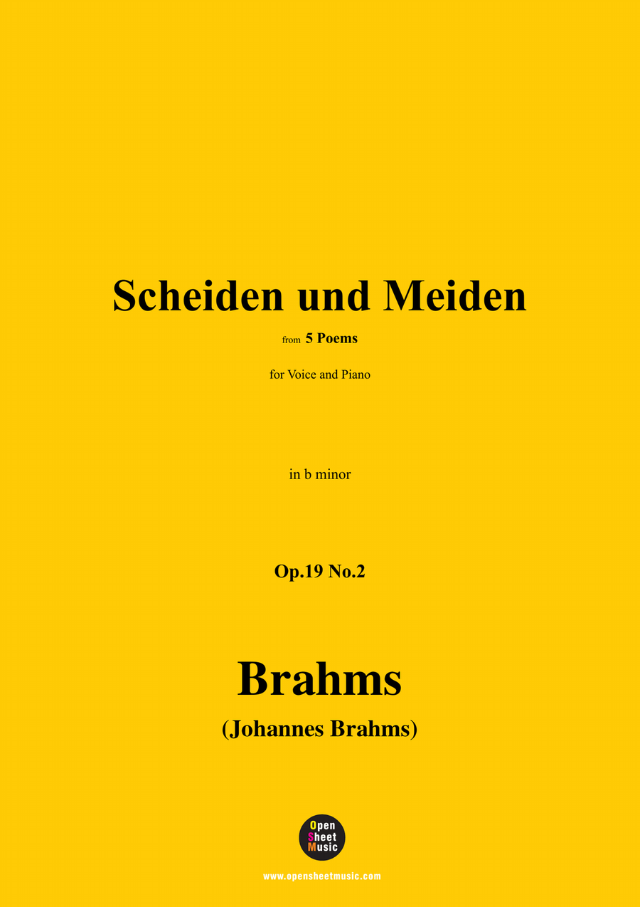 Brahms-Scheiden und Meiden,in b minor Piano, Vocal scores gallery preview page 1