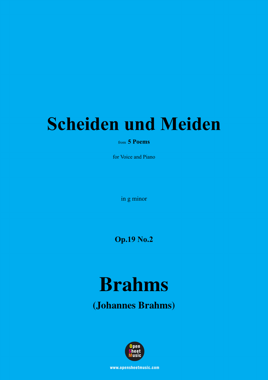 Brahms-Scheiden und Meiden,in g minor Piano, Vocal scores gallery preview page 1