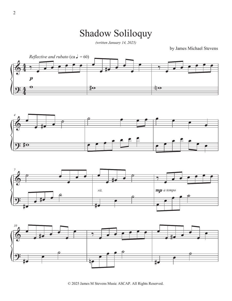 Shadow Soliloquy Shadow Soliloquy Piano Solo scores gallery preview page 2