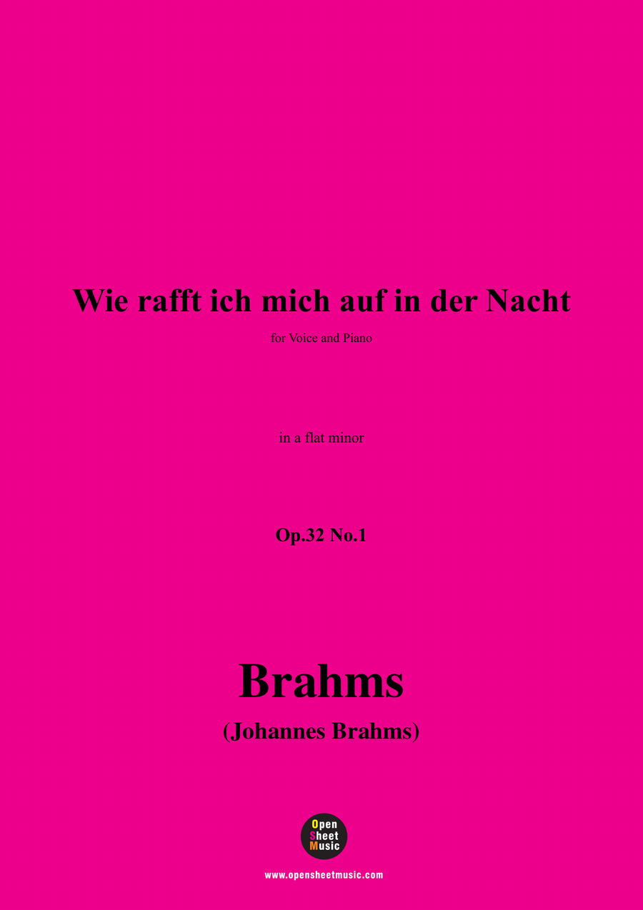 Brahms-Wie rafft ich mich auf in der Nacht,in a flat minor Piano, Vocal scores gallery preview page 1