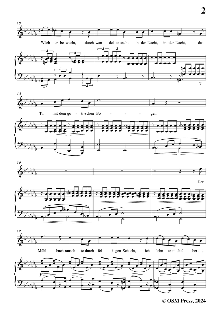 Brahms-Wie rafft ich mich auf in der Nacht,in a flat minor Piano, Vocal scores gallery preview page 3