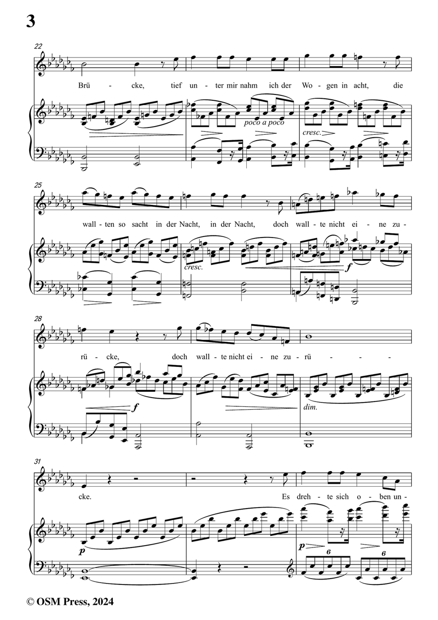 Brahms-Wie rafft ich mich auf in der Nacht,in a flat minor Piano, Vocal scores gallery preview page 4