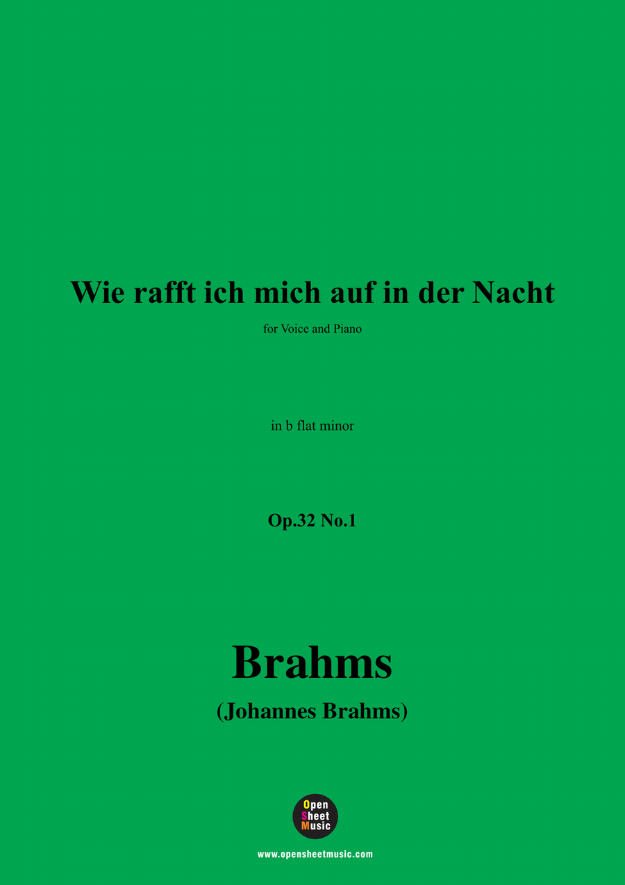 Brahms-Wie rafft ich mich auf in der Nacht,in b flat minor Piano, Vocal scores gallery preview page 1
