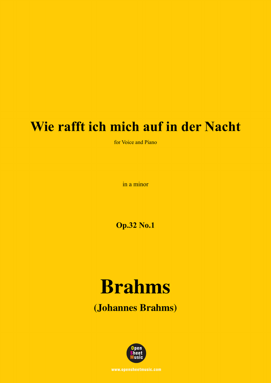 Brahms-Wie rafft ich mich auf in der Nacht,in a minor Piano, Vocal scores gallery preview page 1