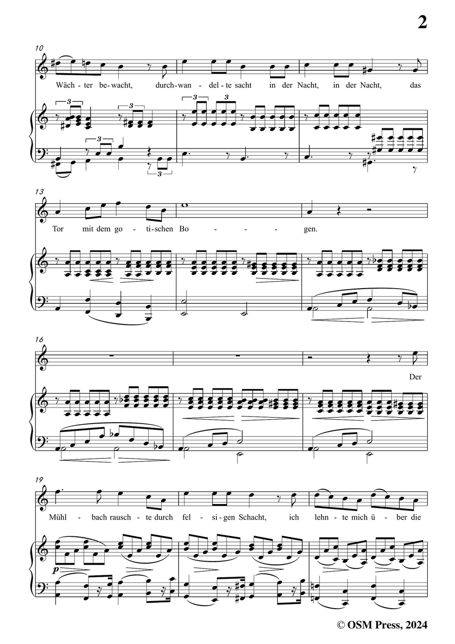 Brahms-Wie rafft ich mich auf in der Nacht,in a minor Piano, Vocal scores gallery preview page 3