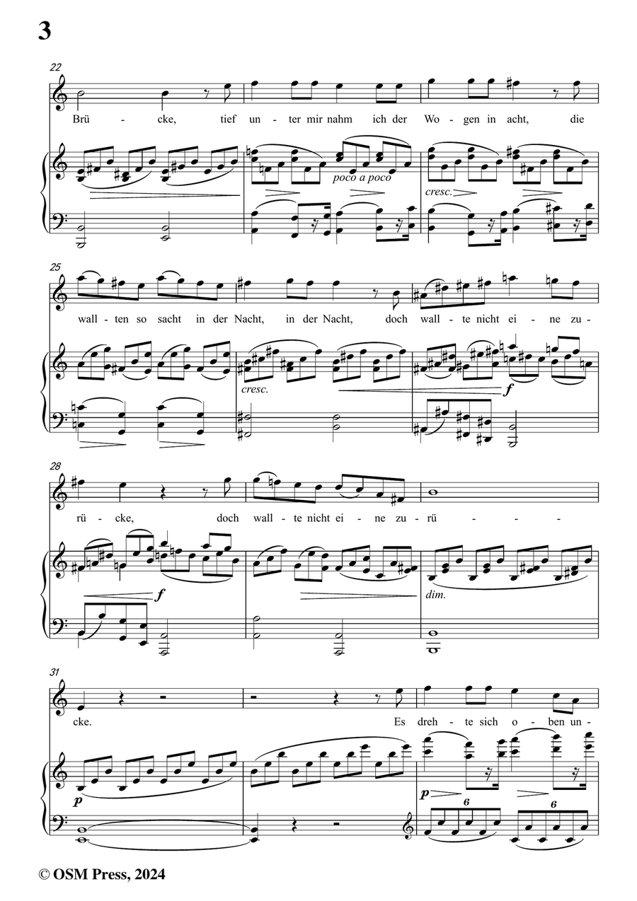 Brahms-Wie rafft ich mich auf in der Nacht,in a minor Piano, Vocal scores gallery preview page 4
