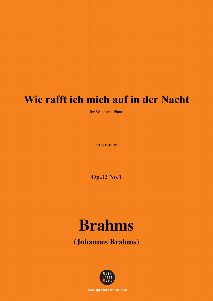 Brahms-Wie rafft ich mich auf in der Nacht,in b minor Piano, Vocal scores gallery preview page 1