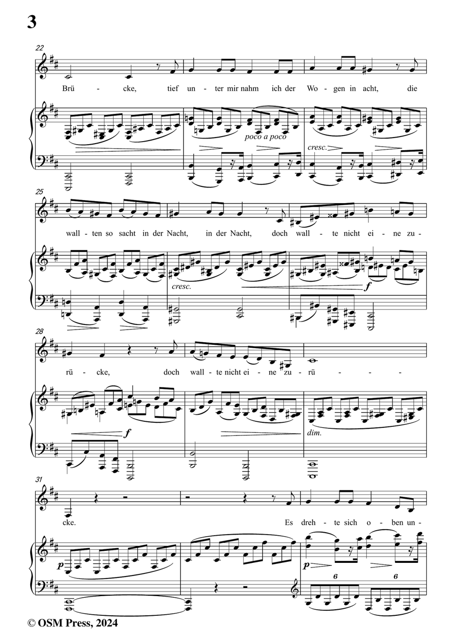Brahms-Wie rafft ich mich auf in der Nacht,in b minor Piano, Vocal scores gallery preview page 4