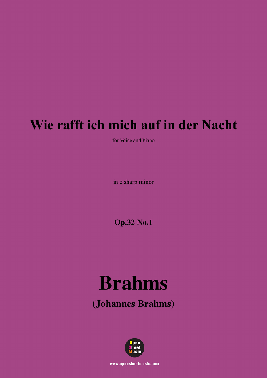 Brahms-Wie rafft ich mich auf in der Nacht,in c sharp minor Piano, Vocal scores gallery preview page 1