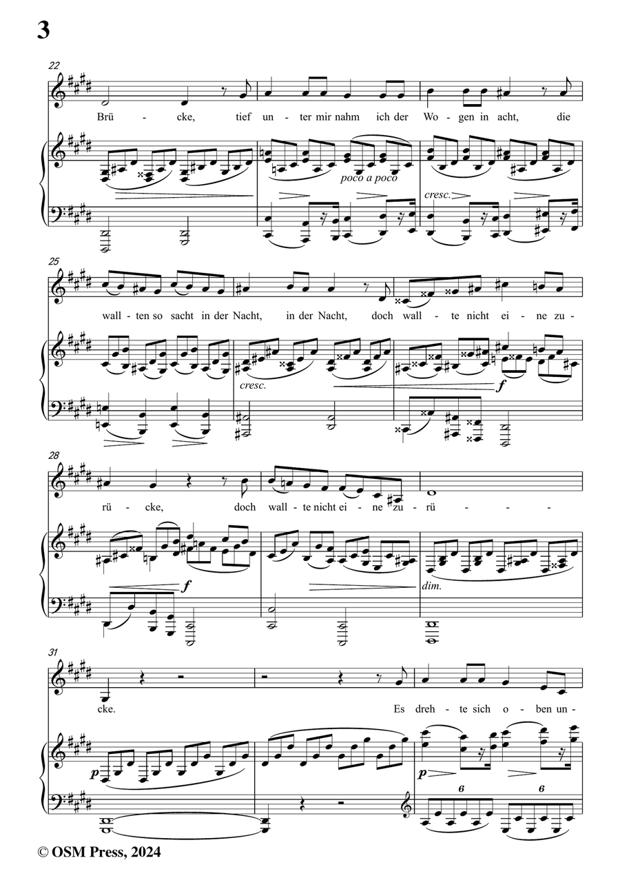 Brahms-Wie rafft ich mich auf in der Nacht,in c sharp minor Piano, Vocal scores gallery preview page 4